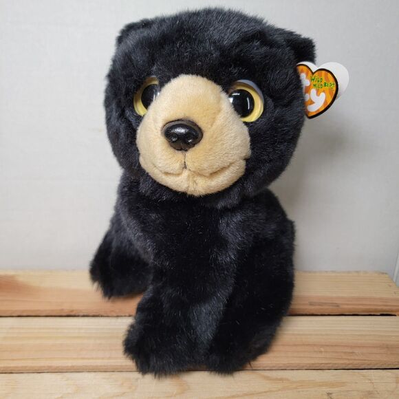 RETIRED TY Beanie Wild Wild Best 9" Plush Black Bear "Midnight" - Picture 1 of 9